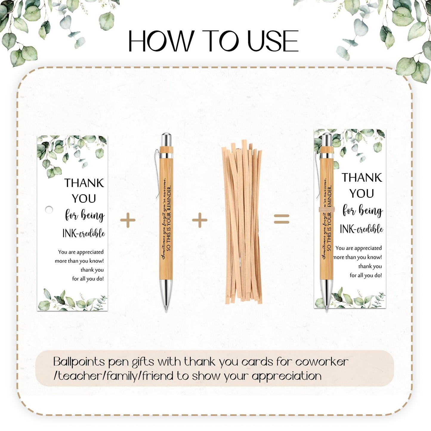 Yeaqee 36 Sets Employee Appreciation Gifts Bulk Thank You Gift Office Bamboo Pen with Inspirational Cards for Team Coworker Teacher Volunteer Nurse (Being Awesome)