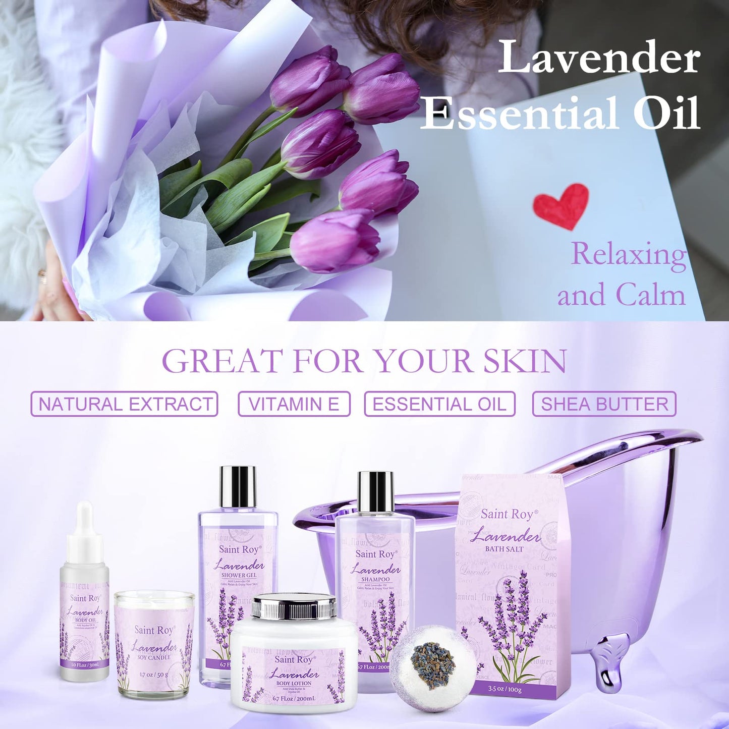 SPA Gifts for Her Gift Baskets for Women, Spa Gifts for Mom Strawberry Scent - Rich in Jojoba Oil Shea Butter with Body Lotion, Bath Bomb, Care Package, Birthday Gift