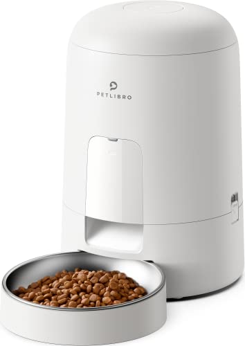 PETLIBRO Automatic Cat Feeder, Wi-Fi Rechargeable Cat Food Dispenser Battery-Operated with 30-Day Life, AIR 2.4G Wi-Fi Timed Pet Feeder for Cat & Dog, 2L Auto Cat Feeder, Black