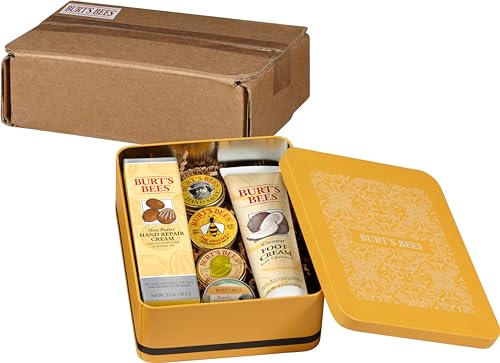 Burt's Bees Gifts Ideas - Hand Repair Set, 3 Hand Creams plus Gloves - Almond Milk, Lemon Butter Cuticle Cream, Shea Butter Repair