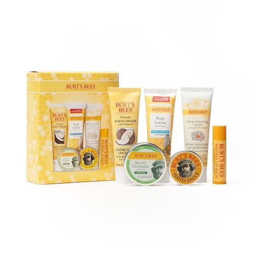 Burt's Bees Gifts Ideas - Hand Repair Set, 3 Hand Creams plus Gloves - Almond Milk, Lemon Butter Cuticle Cream, Shea Butter Repair