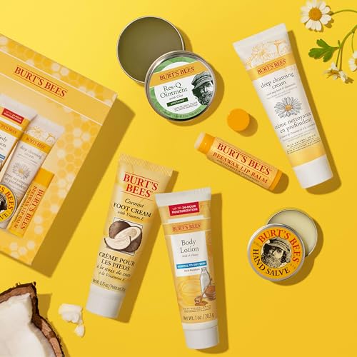 Burt's Bees Gifts Ideas - Classics Set, 6 Products in Giftable Tin – Cuticle Cream, Hand Salve, Lip Balm, Res-Q Ointment, Hand Repair and Foot Cream