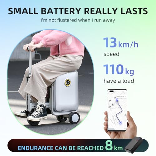 Airwheel SE3S Smart Rideable Suitcase Electric Luggage Scooter For Travel (black)