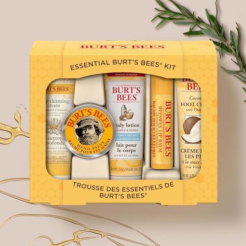 Burt's Bees Gifts Ideas - Hand Repair Set, 3 Hand Creams plus Gloves - Almond Milk, Lemon Butter Cuticle Cream, Shea Butter Repair