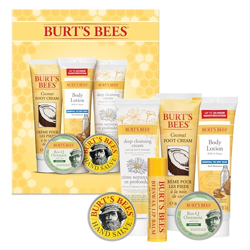 Burt's Bees Gifts Ideas - Hand Repair Set, 3 Hand Creams plus Gloves - Almond Milk, Lemon Butter Cuticle Cream, Shea Butter Repair