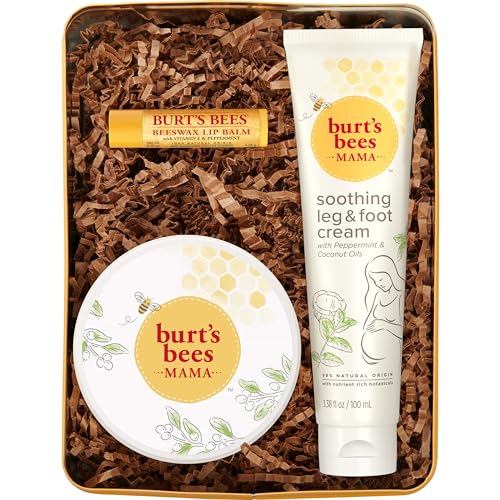 Burt's Bees Gifts Ideas - Hand Repair Set, 3 Hand Creams plus Gloves - Almond Milk, Lemon Butter Cuticle Cream, Shea Butter Repair