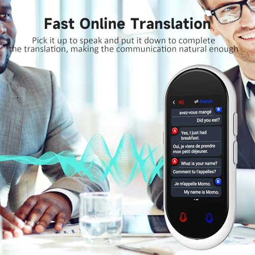 Language Translator Device, Portable Translator No WiFi Needed, Offline Voice Photo Translation, 137 Languages Supported, High Accuracy Translator Device for Travel Business Learning (Black)