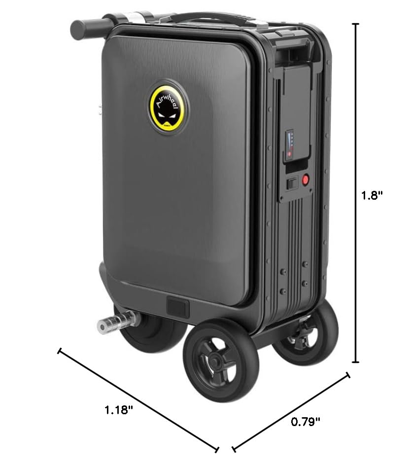 Airwheel SE3S Smart Rideable Suitcase Electric Luggage Scooter For Travel (black)