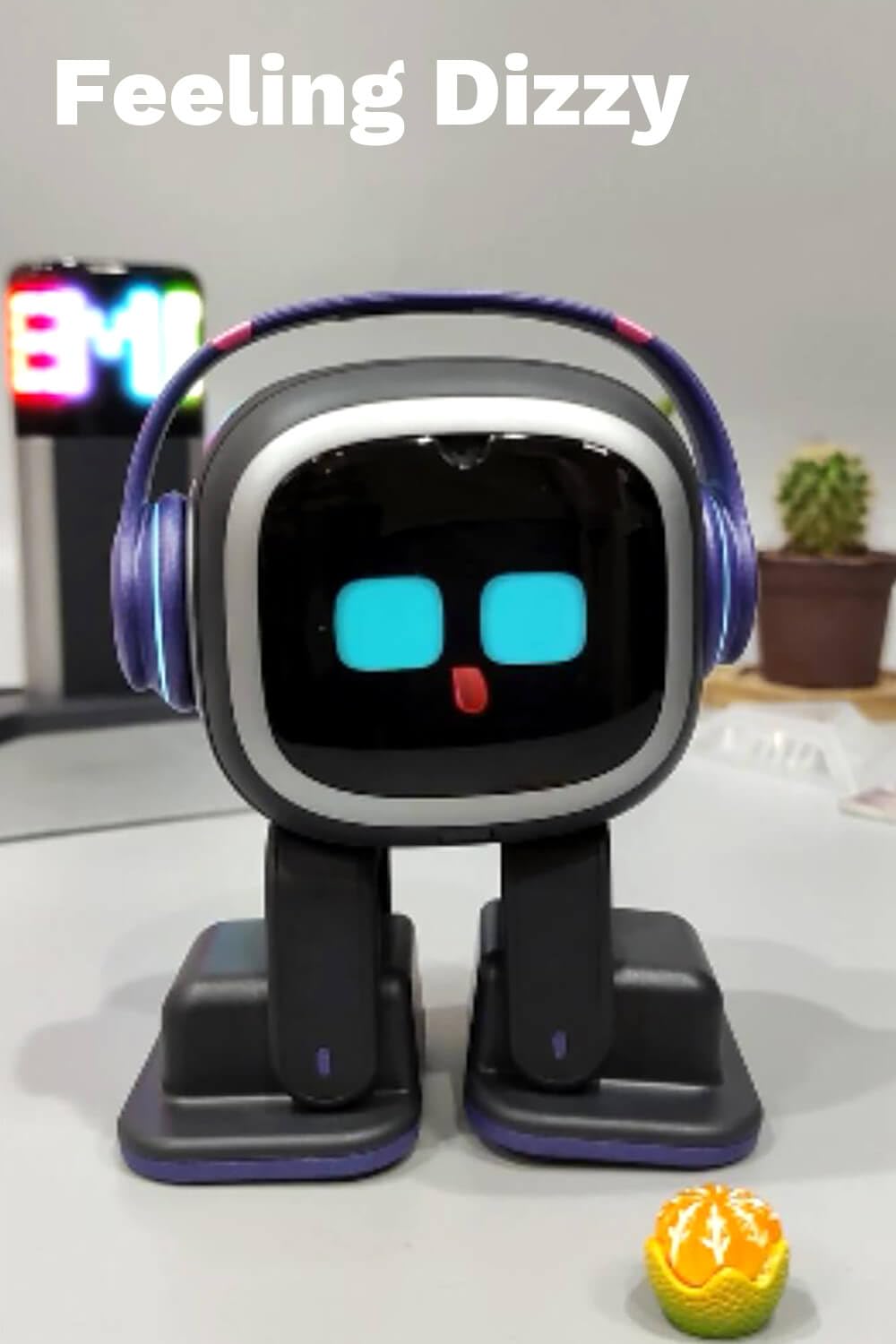 EMOPET AI Desk Robot Companion - ChatGPT Enabled with Voice Commands & Dance Feature, Interactive Robot Pet with Personality, Comes with Charging Home Station