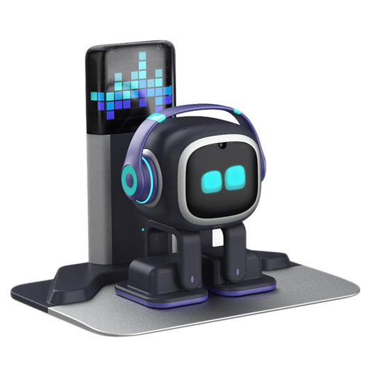 EMOPET AI Desk Robot Companion - ChatGPT Enabled with Voice Commands & Dance Feature, Interactive Robot Pet with Personality, Comes with Charging Home Station