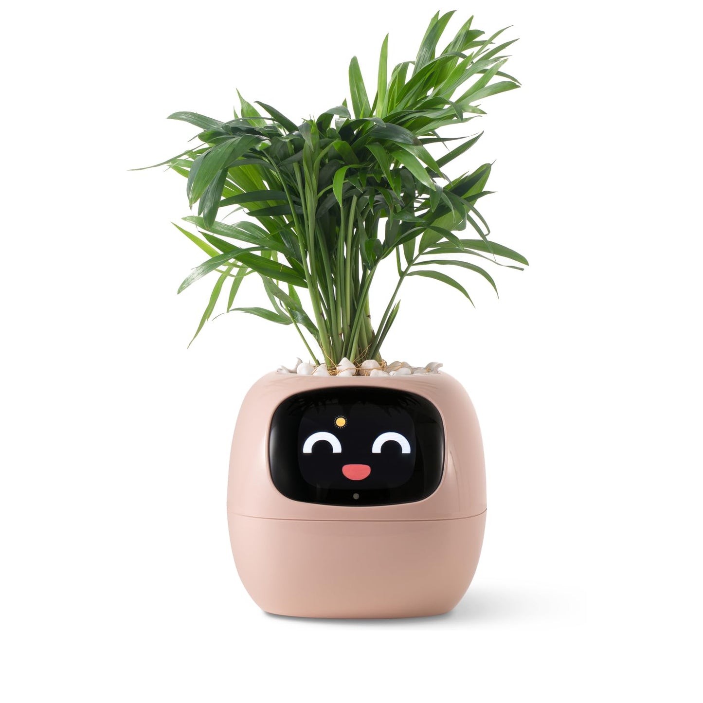 PLANTSIO Smart pet Planter Robot Guidance on Plant Care with Emojis, Adorable Plant Companion with Rich Gesture Interaction, Neat Desk Setup Gift (White)