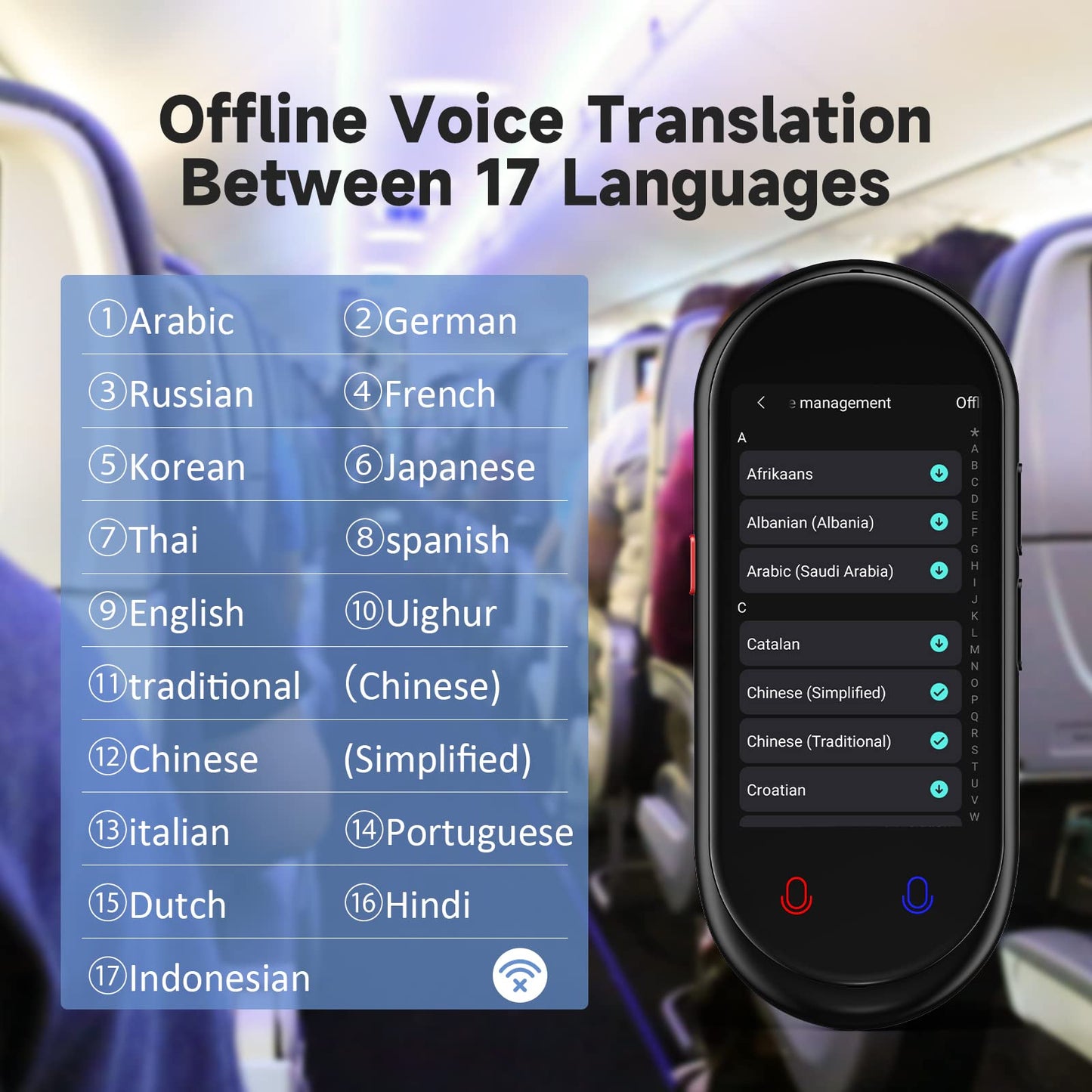 Language Translator Device, Portable Translator No WiFi Needed, Offline Voice Photo Translation, 137 Languages Supported, High Accuracy Translator Device for Travel Business Learning (Black)