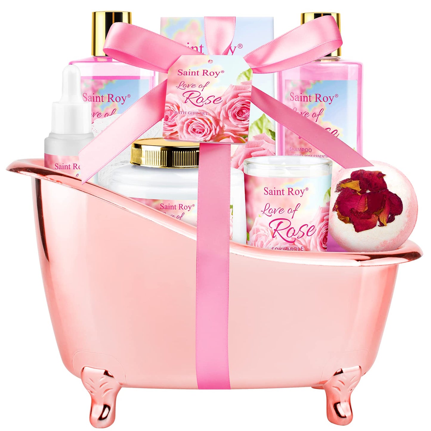 SPA Gifts for Her Gift Baskets for Women, Spa Gifts for Mom Strawberry Scent - Rich in Jojoba Oil Shea Butter with Body Lotion, Bath Bomb, Care Package, Birthday Gift