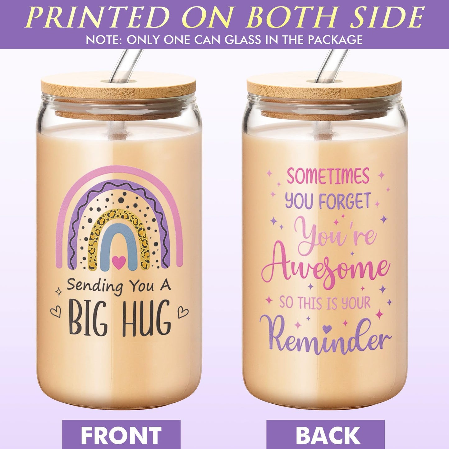 Birthday Gifts for Women Friendship, Get Well Soon Gifts for Women Care Package Inspirational Thinking of You Gifts Self Care Gifts, Unique Gifts for Mom Her Friends Sister Wife w/ 16Oz Can Glass Cup