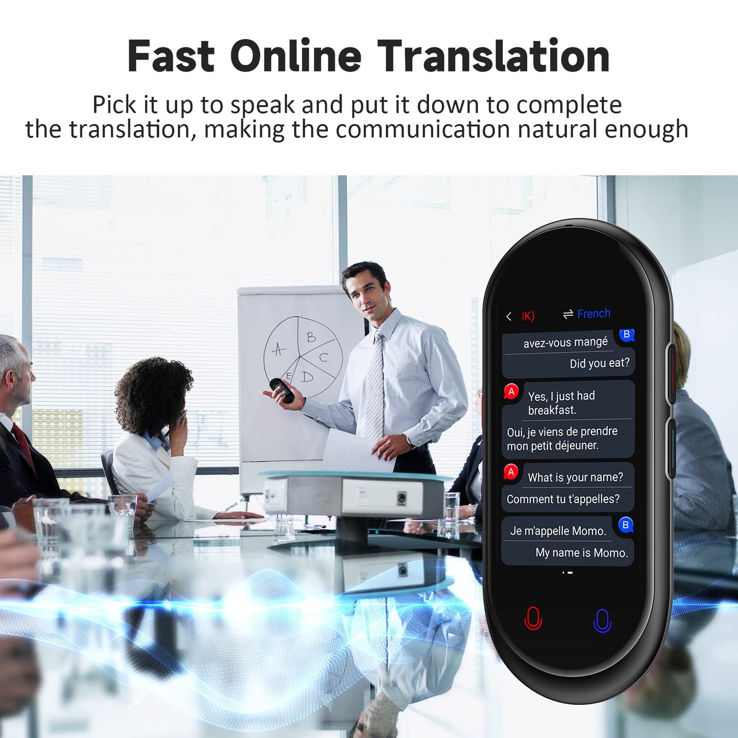 Language Translator Device, Portable Translator No WiFi Needed, Offline Voice Photo Translation, 137 Languages Supported, High Accuracy Translator Device for Travel Business Learning (Black)