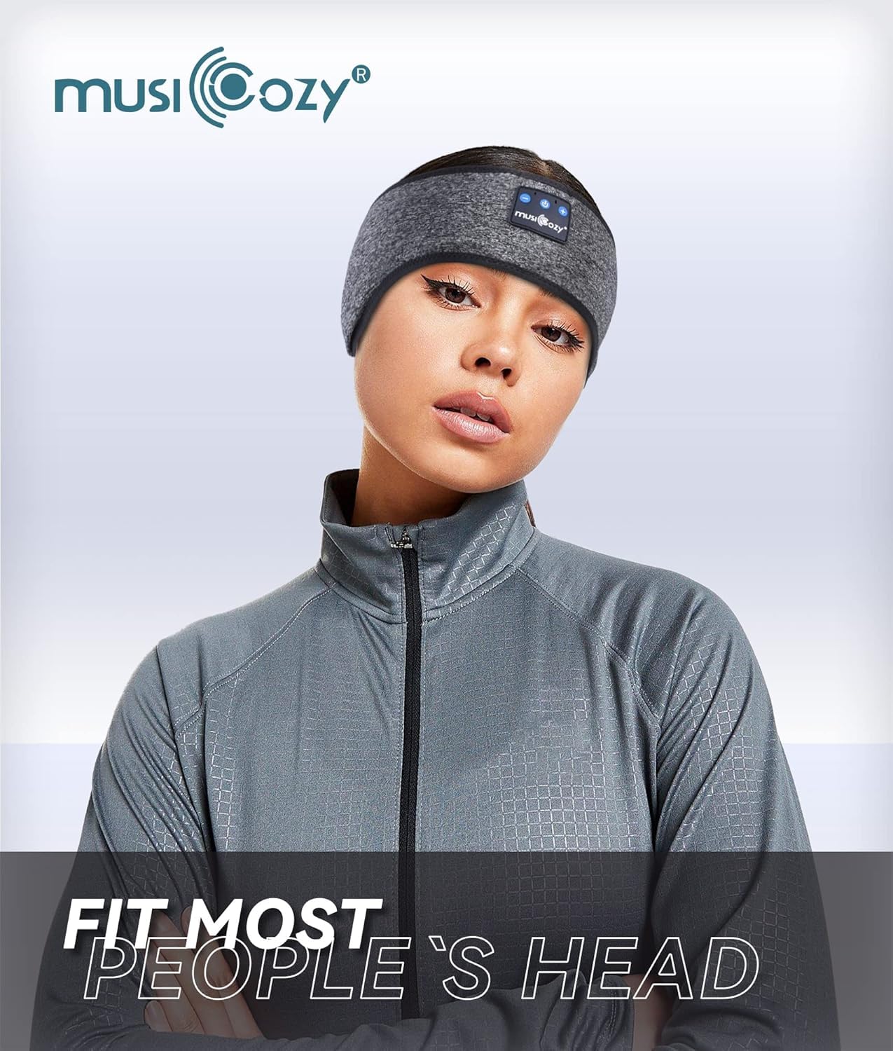 MUSICOZY Sleep Headphones Bluetooth 5.4 Headband, Sports Wireless Earphones Sweat Resistant Earbuds Sleeping Headphone with Ultra-Thin HD Stereo Speaker for Workout Running Cool Gadgets Unique Gifts