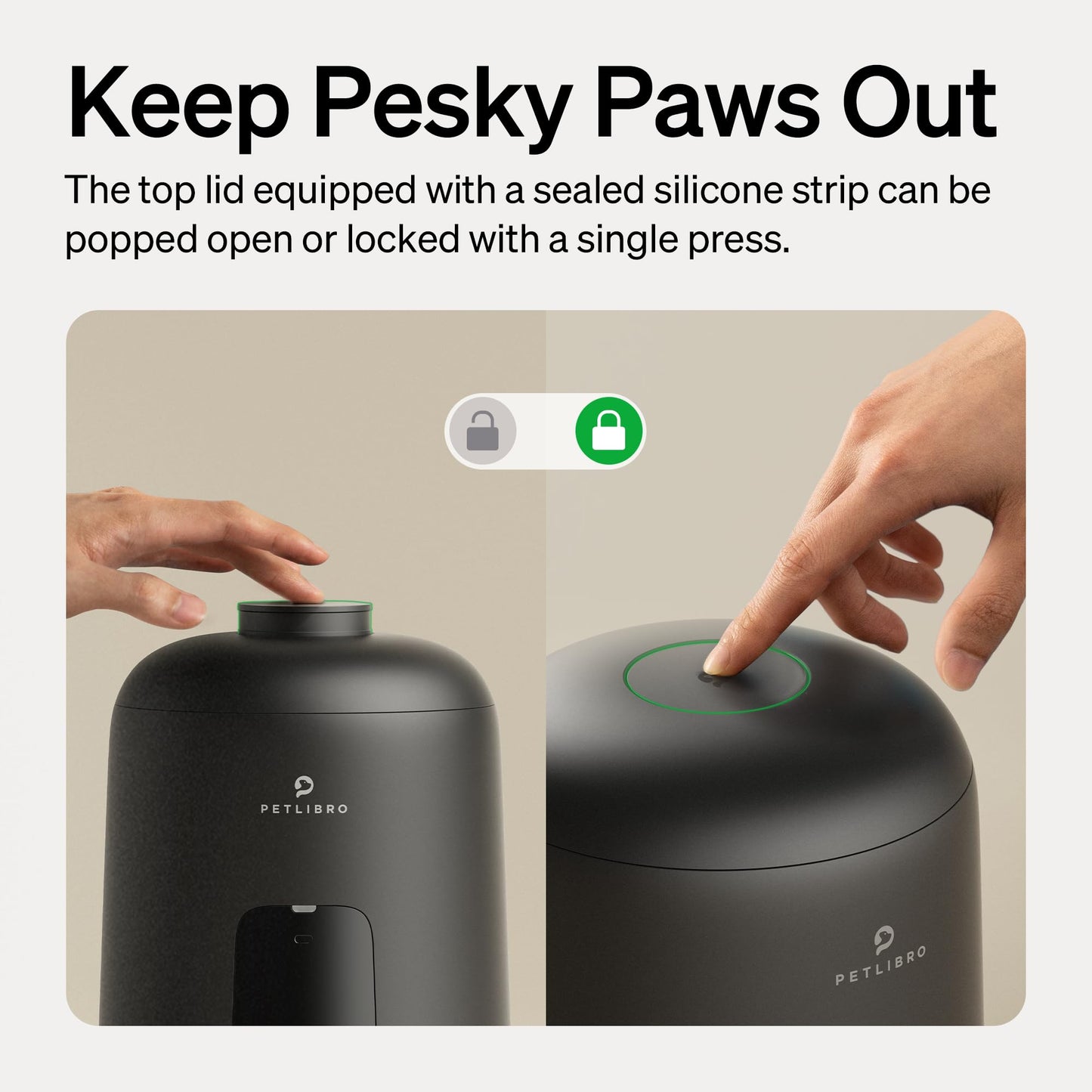 PETLIBRO Automatic Cat Feeder, Wi-Fi Rechargeable Cat Food Dispenser Battery-Operated with 30-Day Life, AIR 2.4G Wi-Fi Timed Pet Feeder for Cat & Dog, 2L Auto Cat Feeder, Black