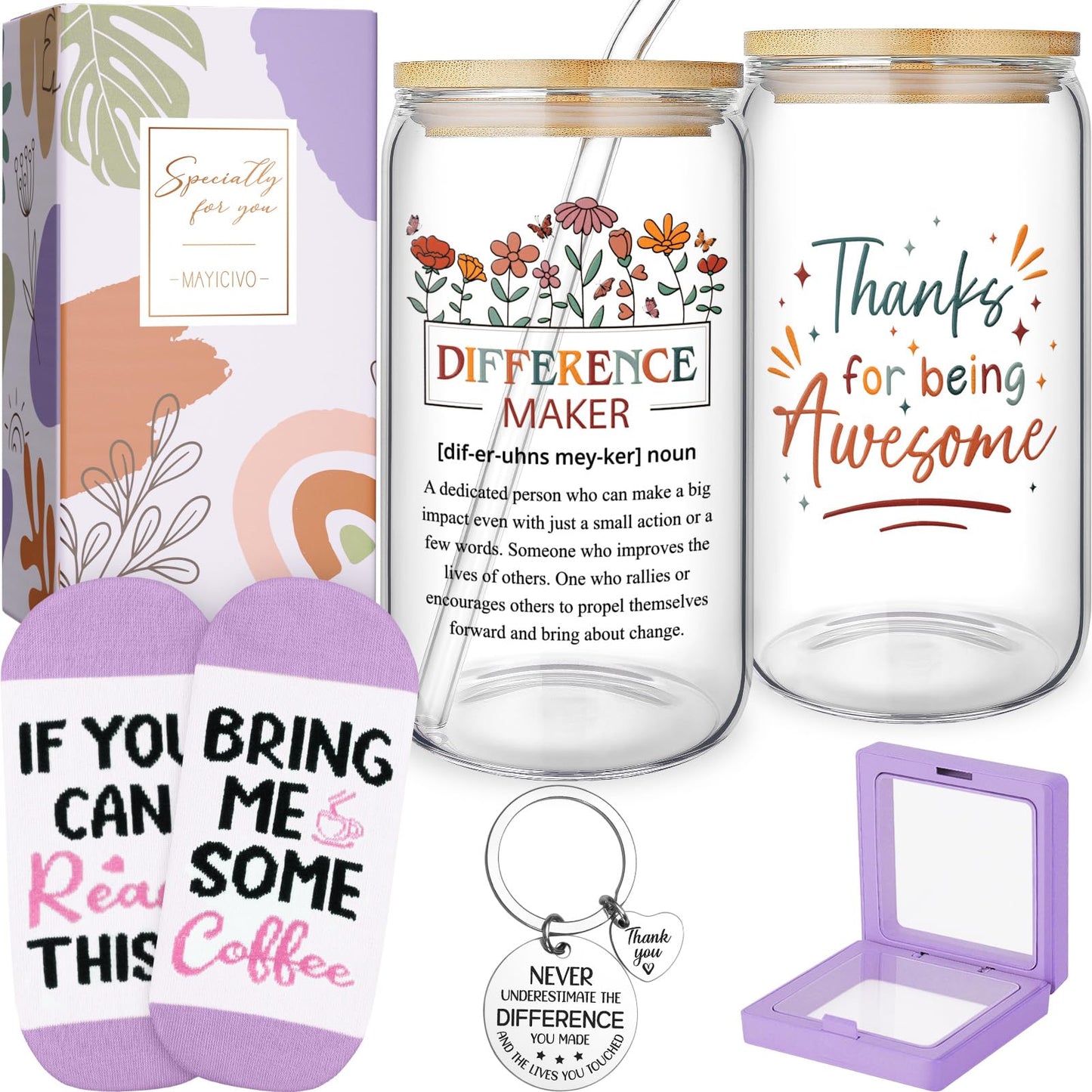 Birthday Gifts for Women Friendship, Get Well Soon Gifts for Women Care Package Inspirational Thinking of You Gifts Self Care Gifts, Unique Gifts for Mom Her Friends Sister Wife w/ 16Oz Can Glass Cup