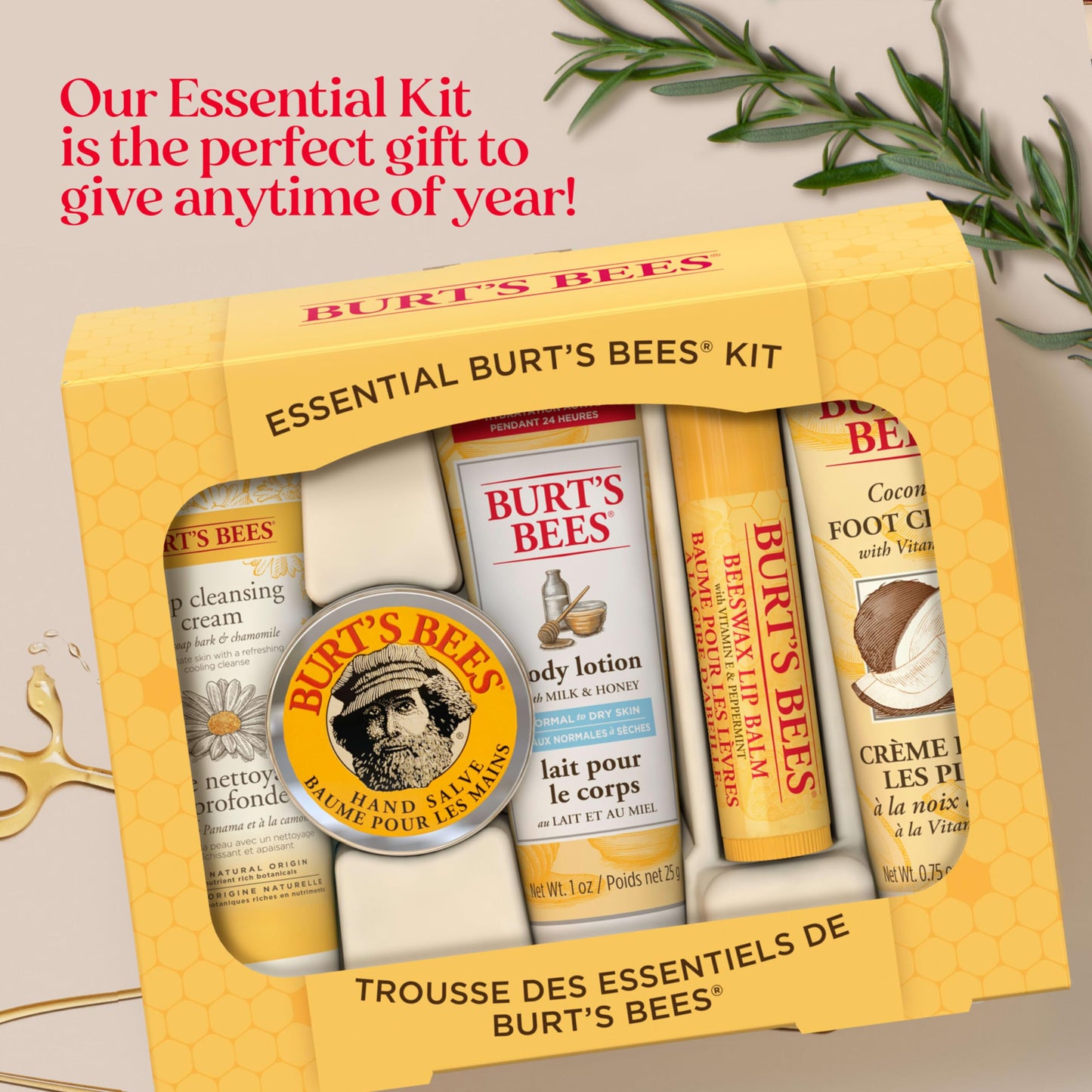 Burt's Bees Gifts Ideas - Classics Set, 6 Products in Giftable Tin – Cuticle Cream, Hand Salve, Lip Balm, Res-Q Ointment, Hand Repair and Foot Cream