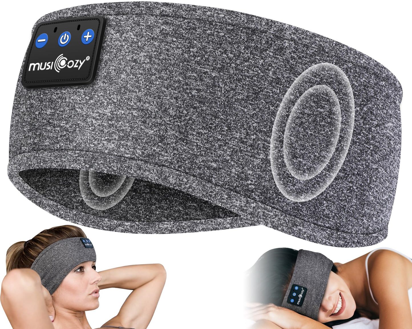 MUSICOZY Sleep Headphones Bluetooth 5.4 Headband, Sports Wireless Earphones Sweat Resistant Earbuds Sleeping Headphone with Ultra-Thin HD Stereo Speaker for Workout Running Cool Gadgets Unique Gifts