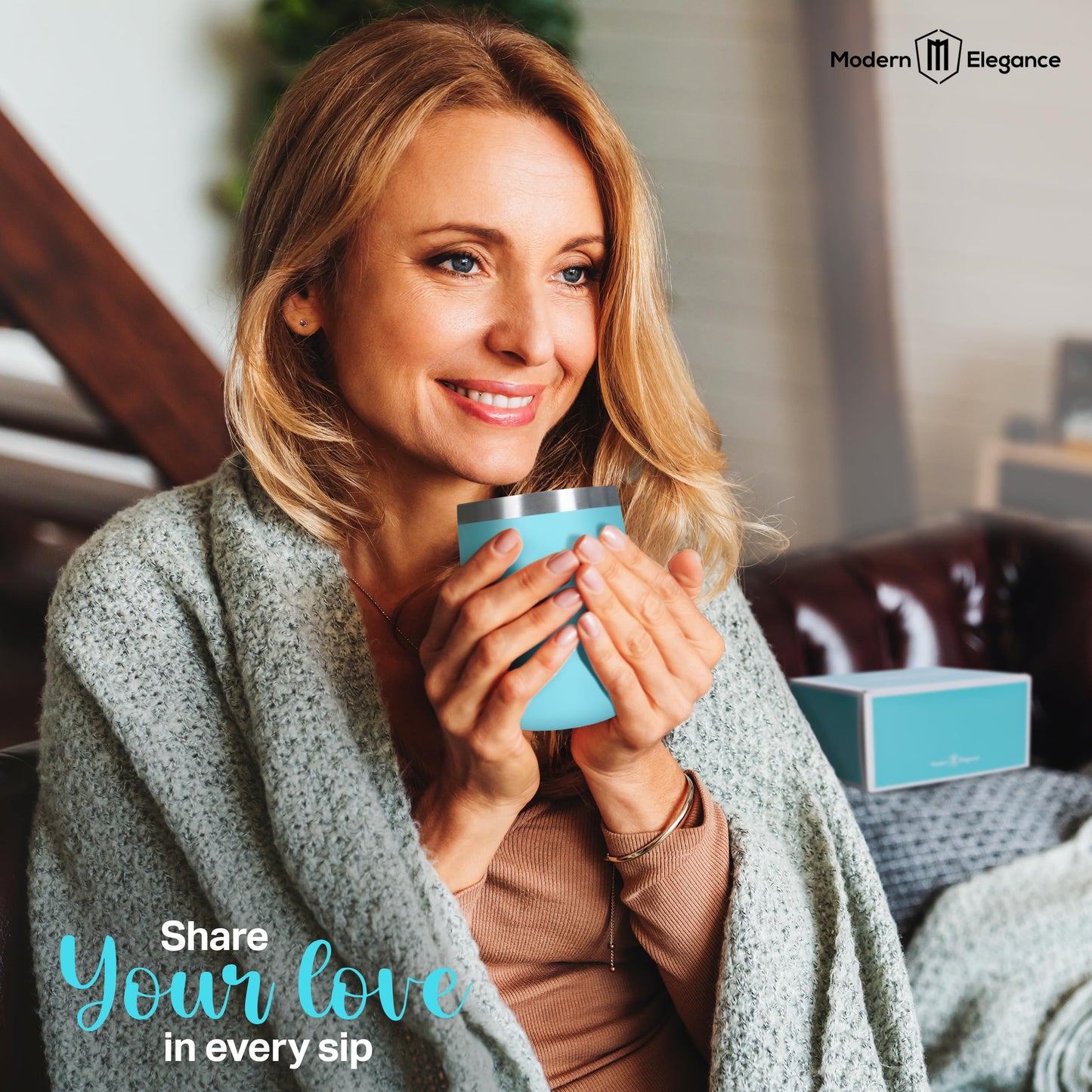 Tea Gift Sets for Tea Lovers Women and Men | Tea Gifts | Tea Gift Set | Tea Sets for Women | Stainless Steel Tumbler | 15 Unique Teas | 10 Honey Straws | Gift Box Tea Set (Teal)