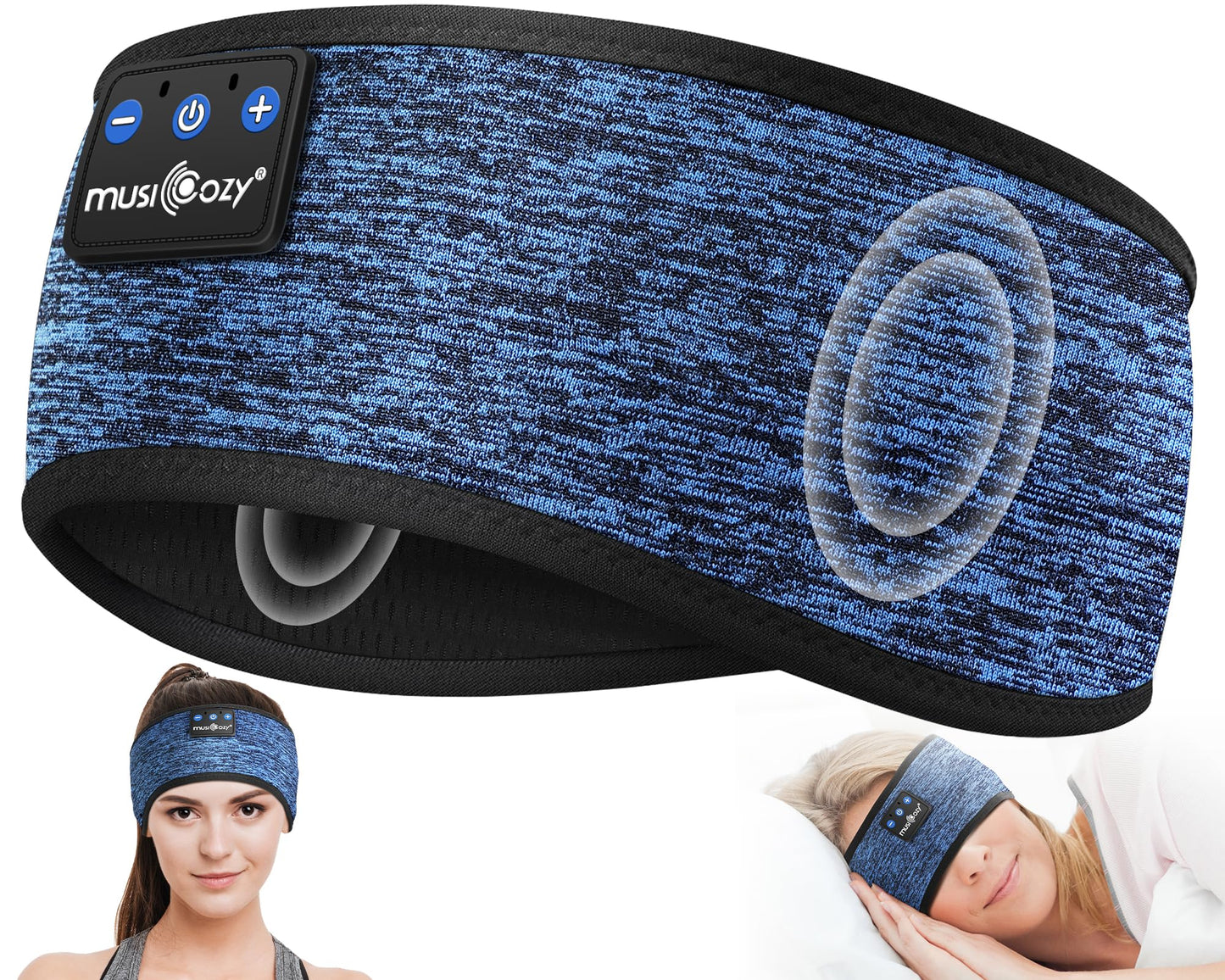 MUSICOZY Sleep Headphones Bluetooth 5.4 Headband, Sports Wireless Earphones Sweat Resistant Earbuds Sleeping Headphone with Ultra-Thin HD Stereo Speaker for Workout Running Cool Gadgets Unique Gifts